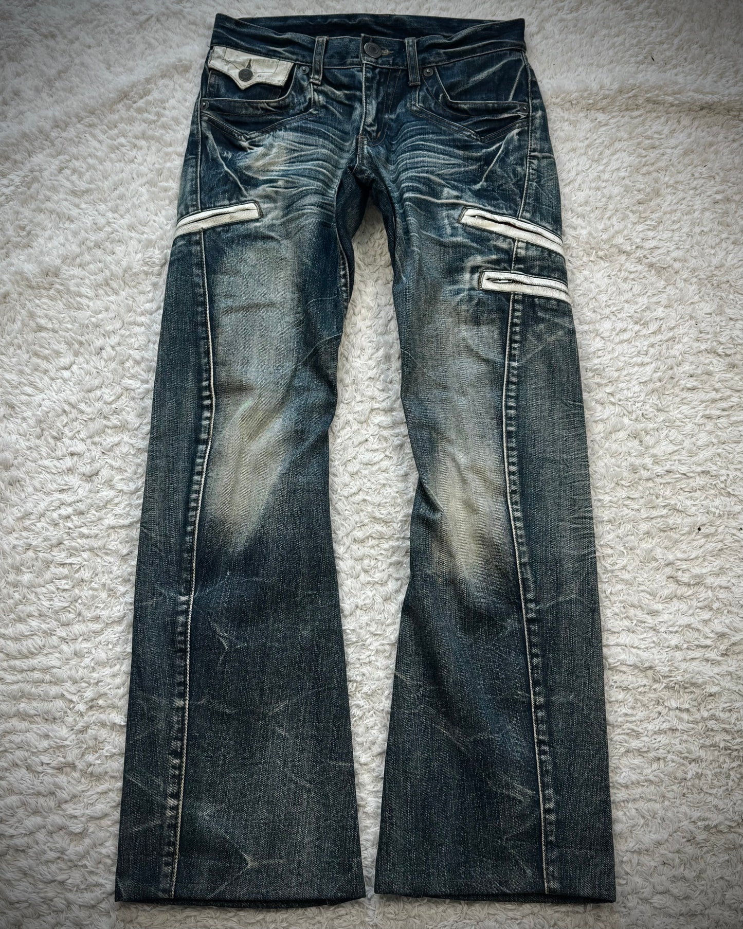 Rattle Trap Vintage Paint Detailed Bootcut Jeans