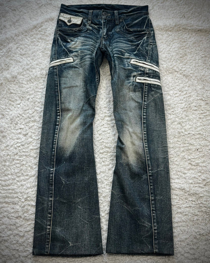 Rattle Trap Vintage Paint Detailed Bootcut Jeans