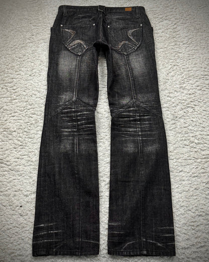 Nicole Club Clawmarks Washed Python Detailed Bootcut Jeans