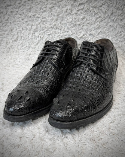 Boss Sunwen Depth Sculpted Crocodile Leather Dress Boots