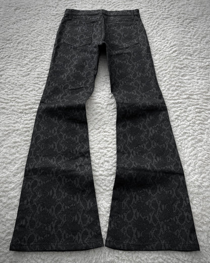 Bison Snakeskin Pattern Flared Pants