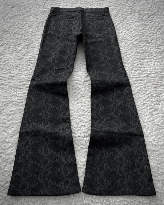 Bison Snakeskin Pattern Flared Pants