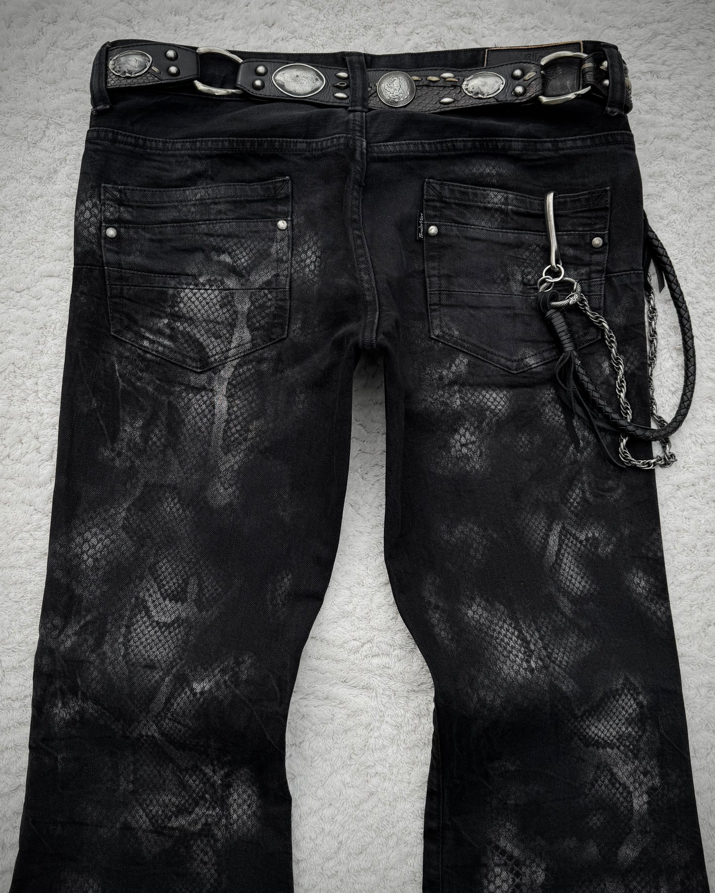 Tornado Mart Python Printed Flared Pants