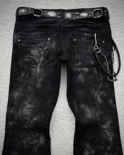Tornado Mart Python Printed Flared Pants
