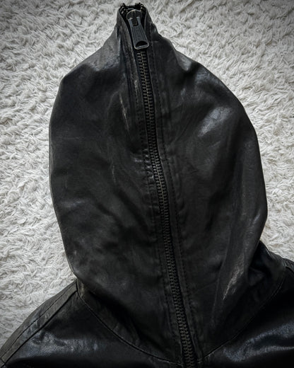 Buffalo Bobs Full Zip Hooded Leather Jacket