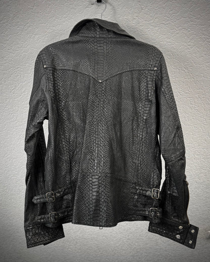 Schlüssel Python Carved Leather Jacket