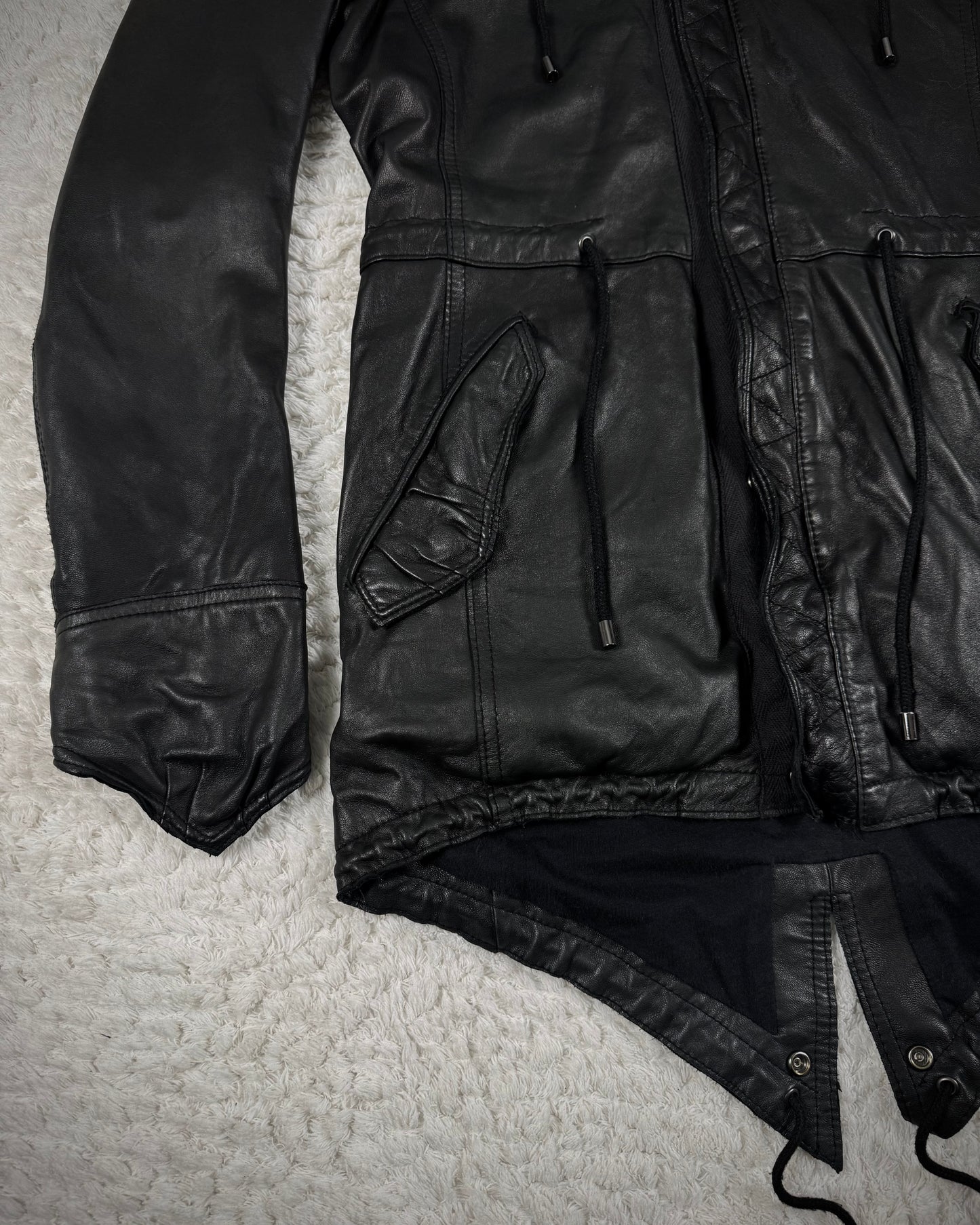 Buffalo Bobs Fur Hood Leather Parka