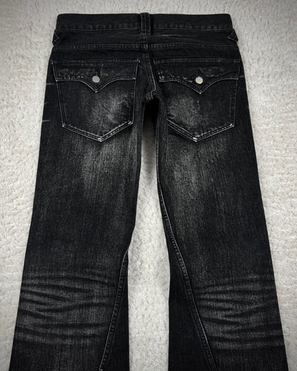 Tornado Mart Clawmark Wash Spiral Flared Jeans