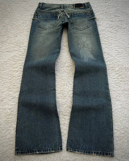 G-Land Edge Studded Distressed Bootcut Jeans