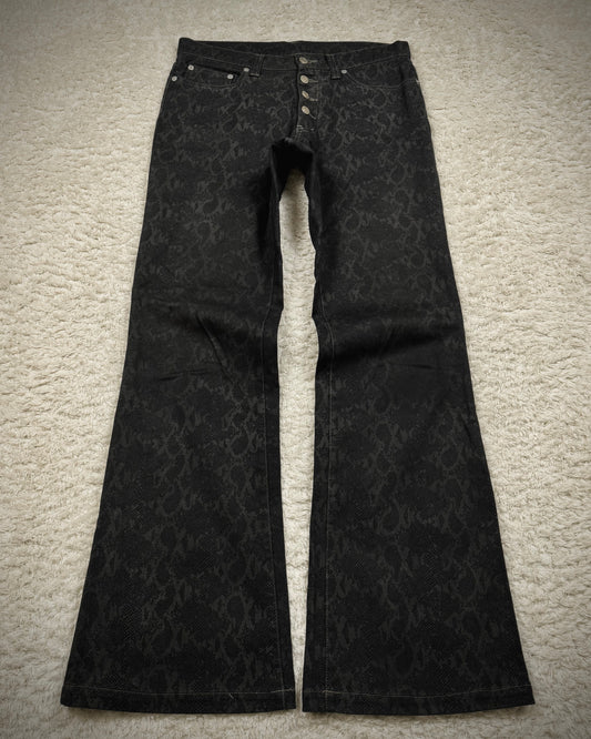 Tornado Mart Python Pattern Flared Pants