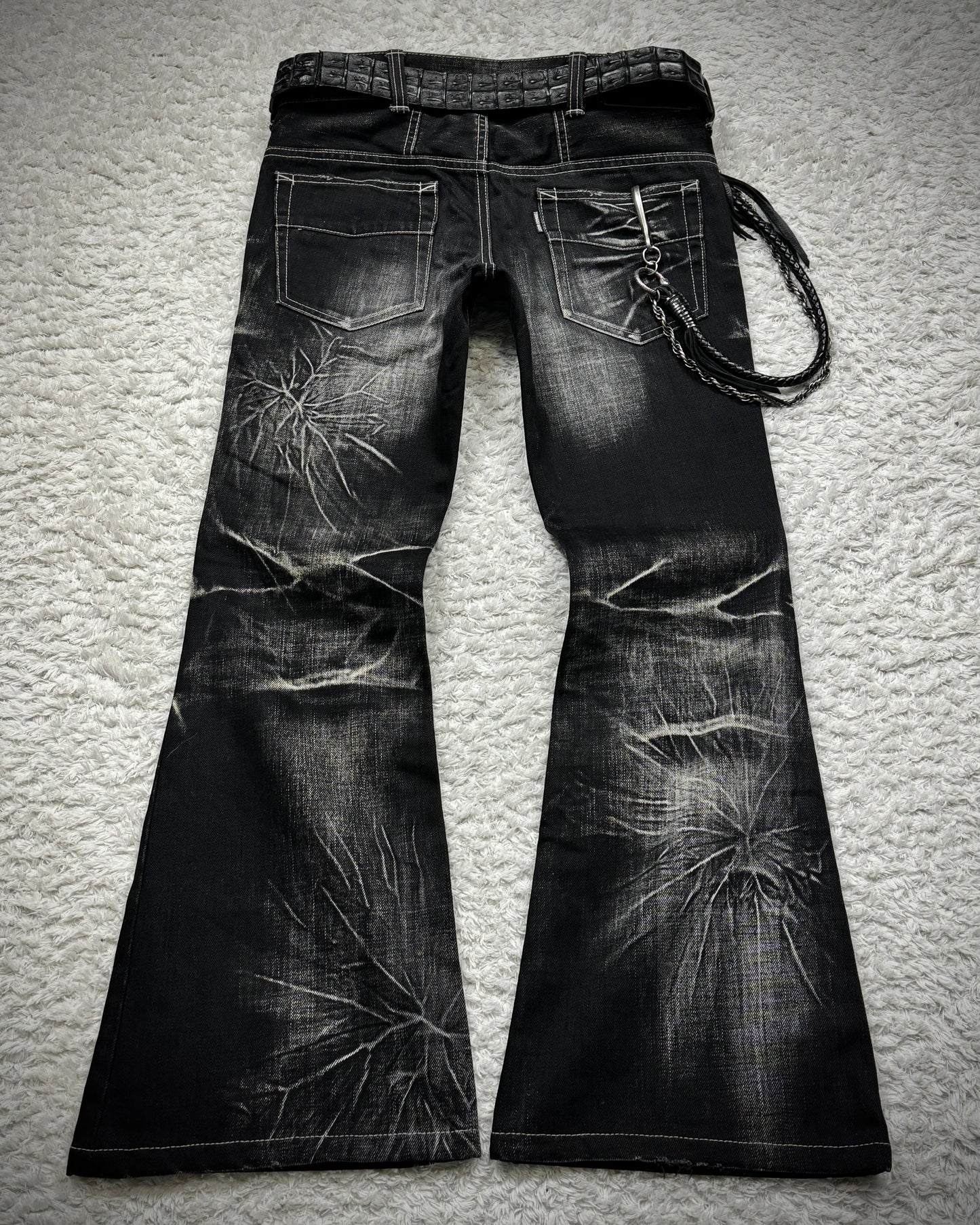 Tornado Mart Crystal Washed Flared Jeans