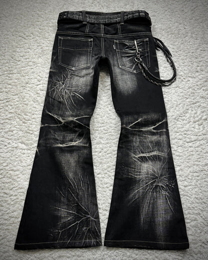 Tornado Mart Crystal Washed Flared Jeans