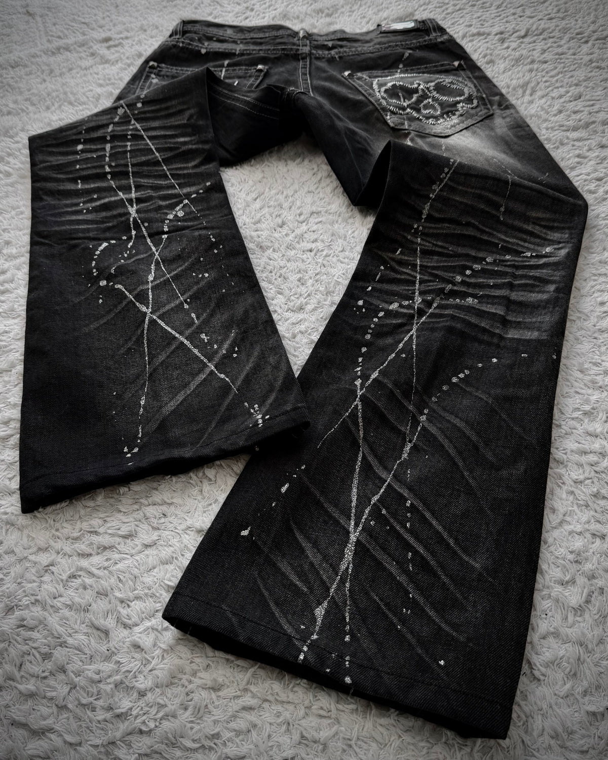 Semantic Design Silver Splatter Clawmarks Bootcut Jeans