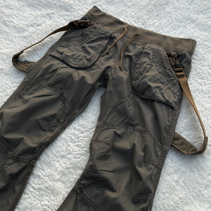 G.O.A Military Suspender Flared Cargo Pants