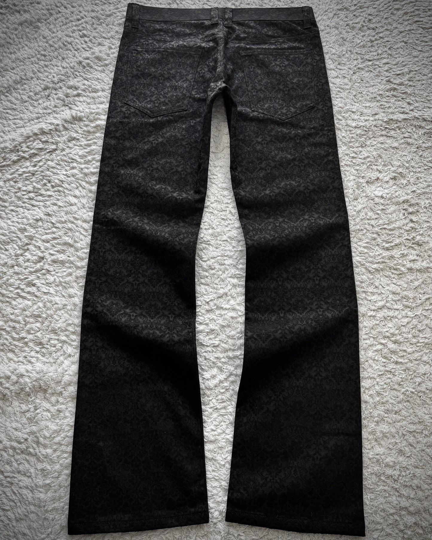 Black Varia Jacquard Woven Bootcut Dress Pants