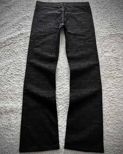 Black Varia Jacquard Woven Bootcut Dress Pants