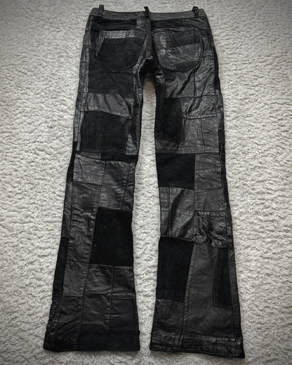 John Cherpas Marquis Flared Leather Patchwork Pants