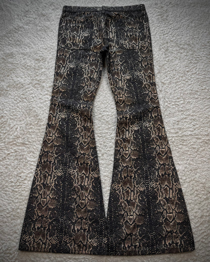 Dee Dee Python Woven Bell Bottom Flared Pants