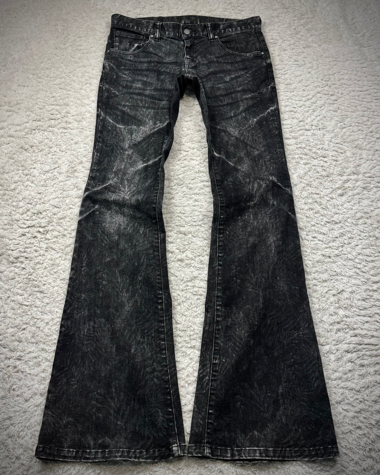Tornado Mart Clawmarks Washed Bell Bottom Flared Jeans