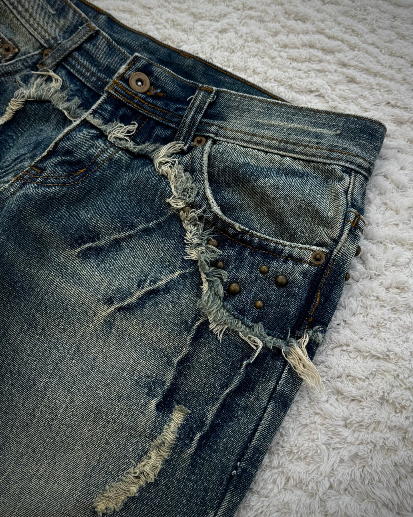 G-Land Edge Studded Distressed Bootcut Jeans