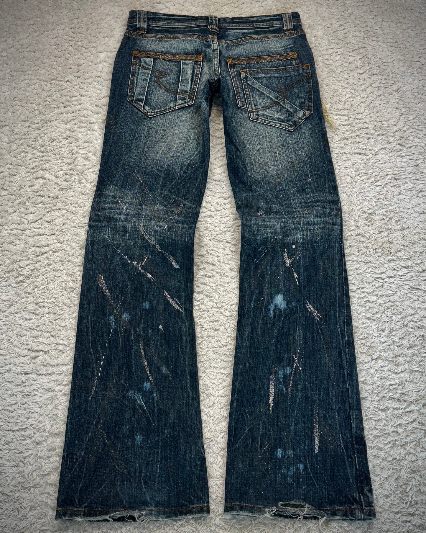 Semantic Design Python Fringed Luster Brushed Bootcut Denim