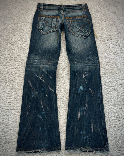 Semantic Design Python Fringed Luster Brushed Bootcut Denim