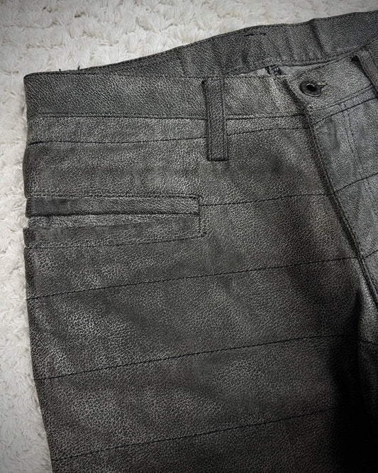 L7 Real Hip “Hagi” Textured Leather Bootcut Pants