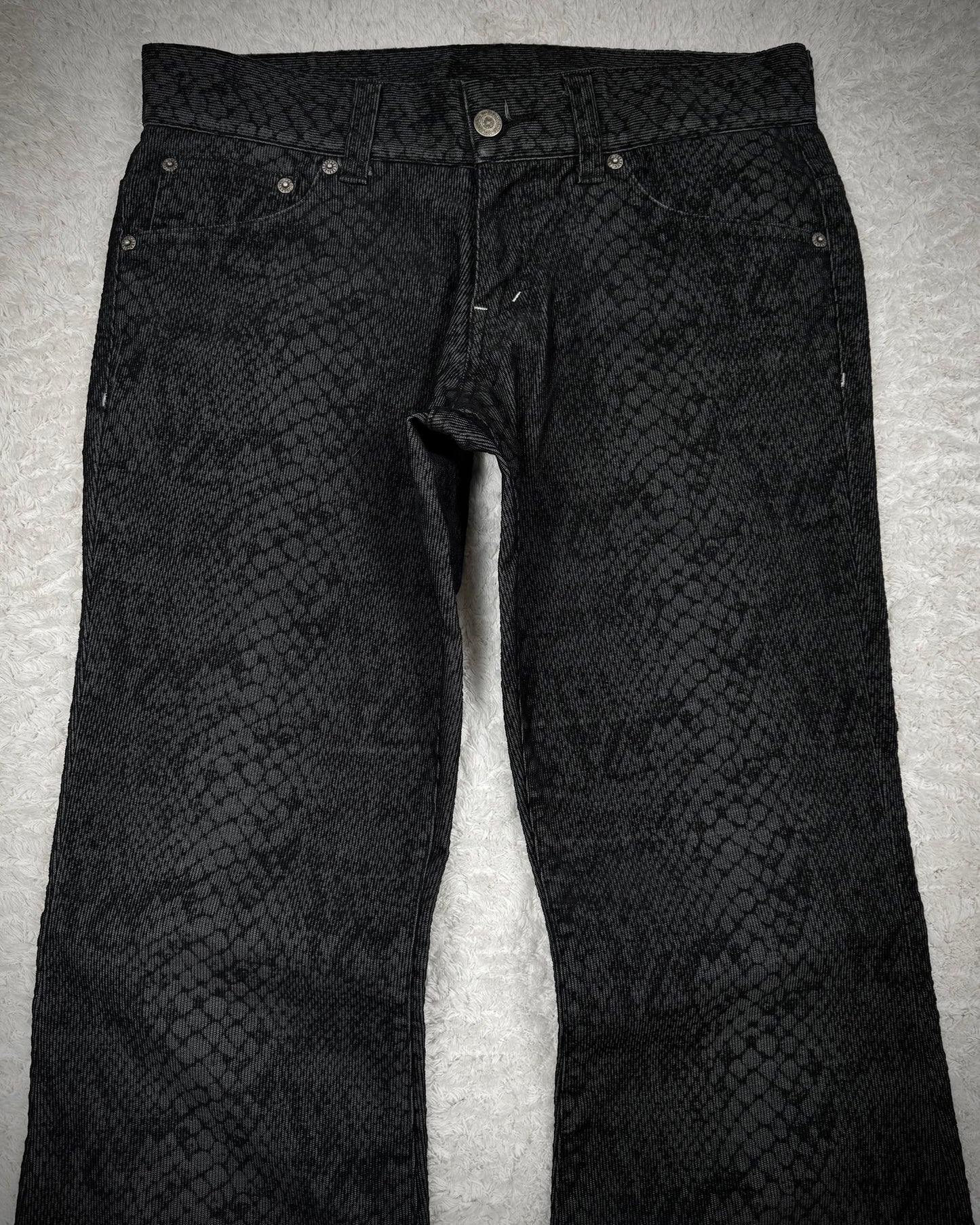 Tornado Mart Shadow Python Pattern Flared Pants