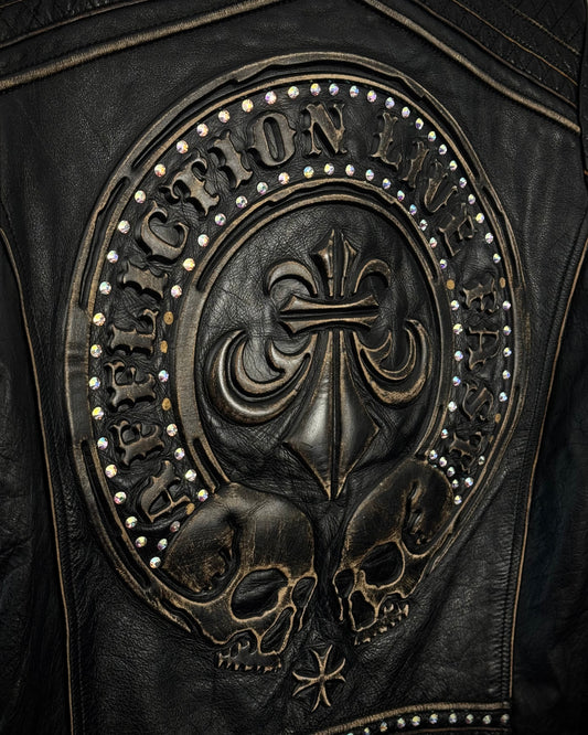 Affliction Limited Edition 3D Fleur De Lis Leather Jacket