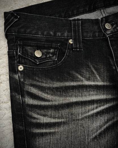 Tornado Mart Clawmarks Washed Spiral Flared Jeans