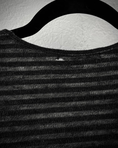 CAV-000 Double Layered Distressed Striped Longsleeve