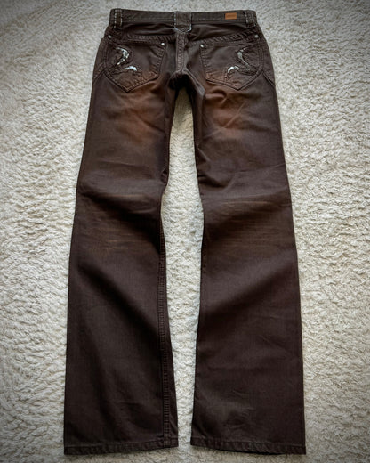 Nicole Club Python Detailed Clawmarks Washed Bootcut Jeans