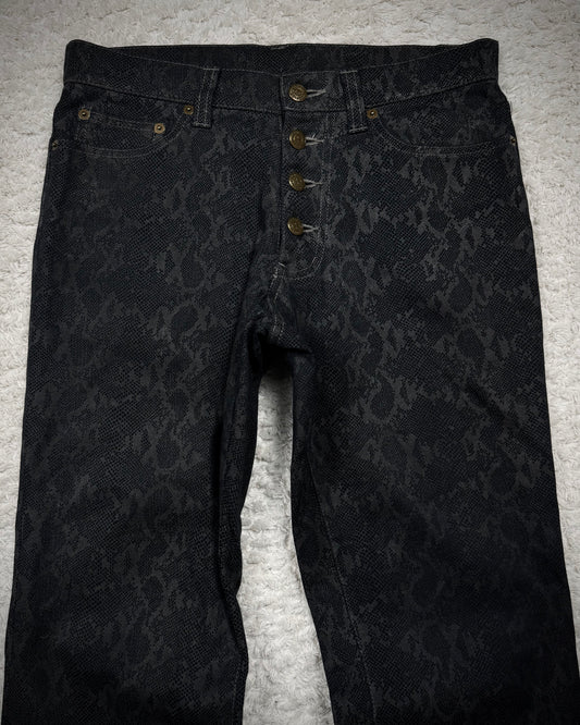 Tornado Mart Python Pattern Flared Pants
