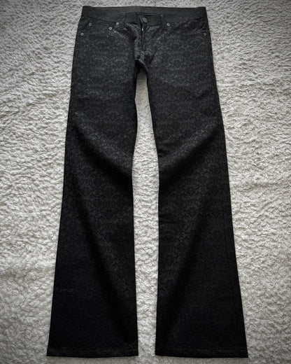 Black Varia Jacquard Woven Bootcut Dress Pants
