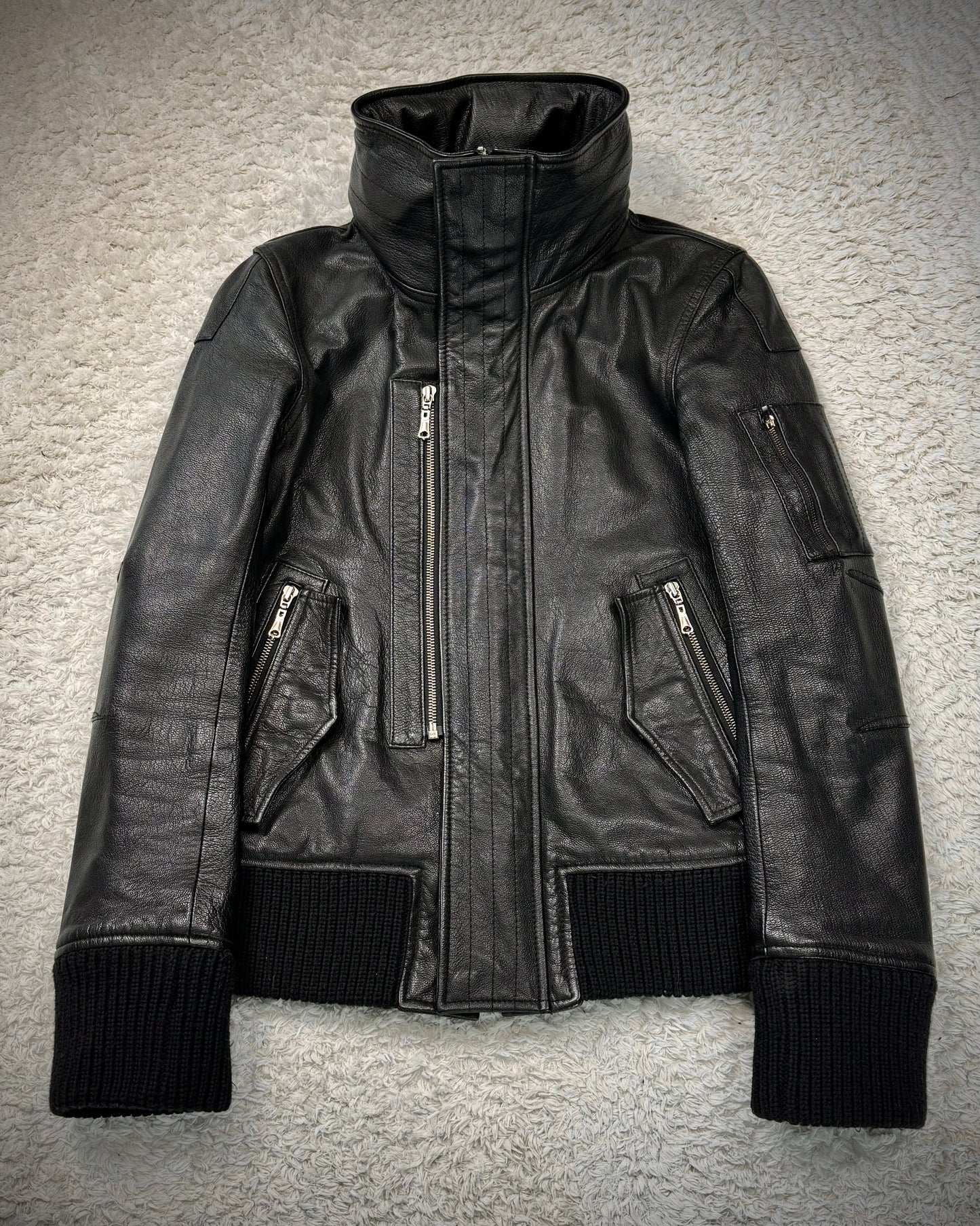 Yasuyuki Ishii Hooded Goatskin Leather Jacket