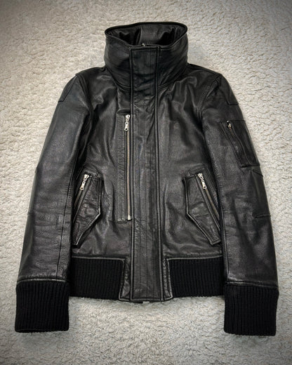 Yasuyuki Ishii Hooded Goatskin Leather Jacket