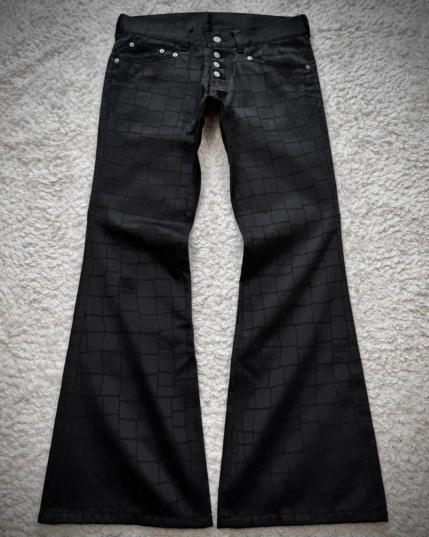 Tornado Mart Crocodile Woven Flared Dress Pants