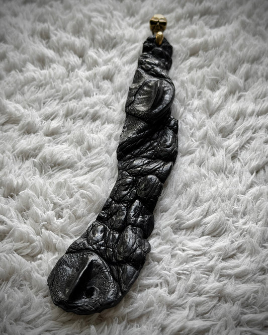 Raw Crocodile Skull Leather Bracelet