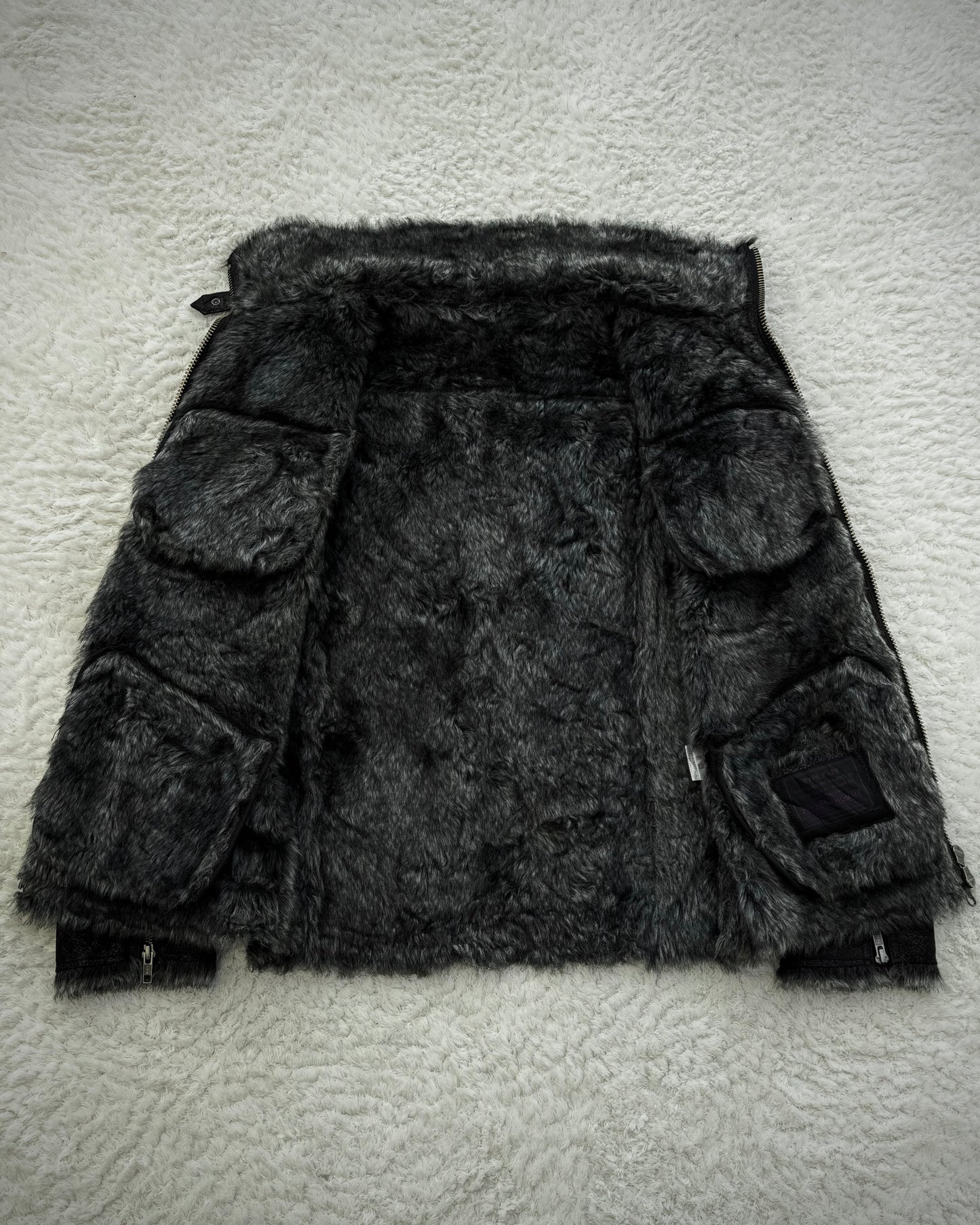 291295=HOMME Cracked Waxed Fur  Jacket