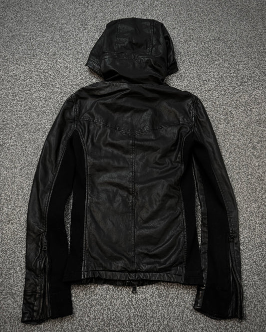 Buffalo Bobs Detachable Hood Leather Jacket