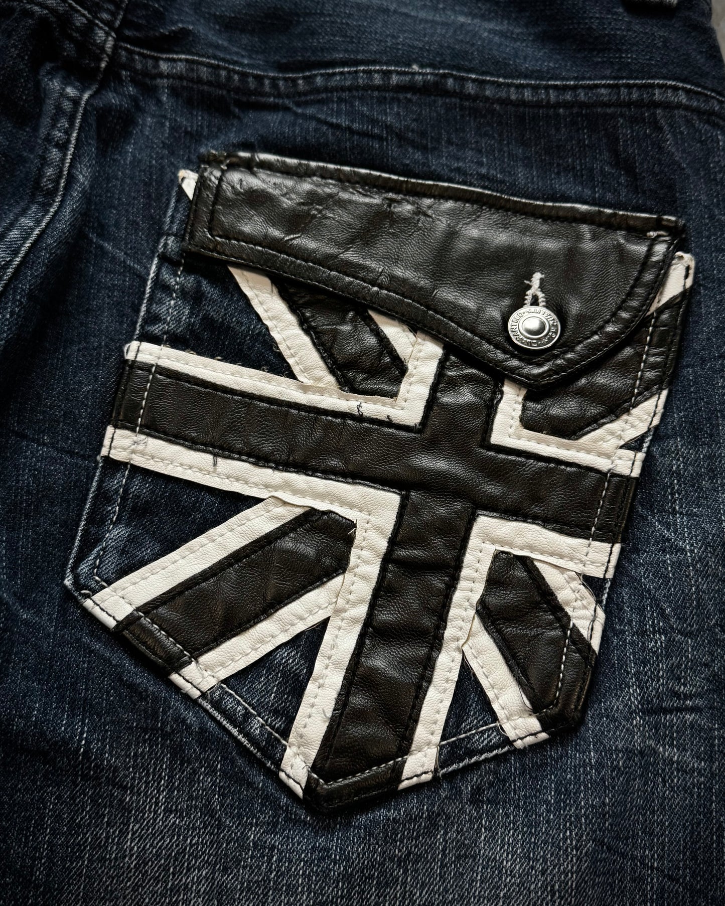 Root Three UK Flag Denim Shorts