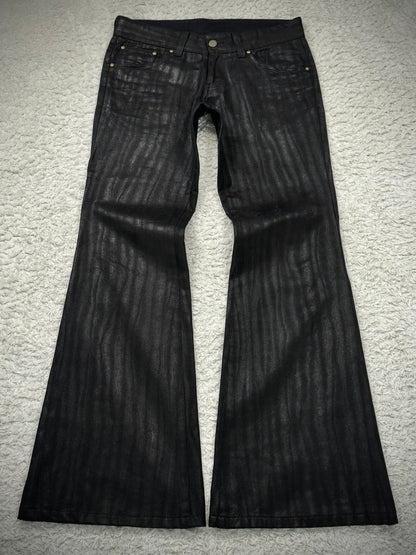 Tornado Mart Stingray Waxed Luster Flared Pants