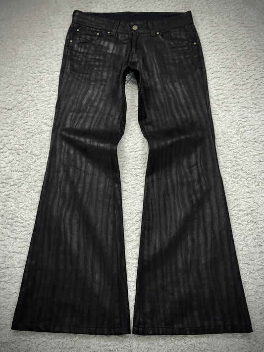 Tornado Mart Stingray Waxed Luster Flared Pants