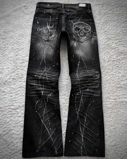 Semantic Design Silver Splatter Clawmarks Bootcut Jeans