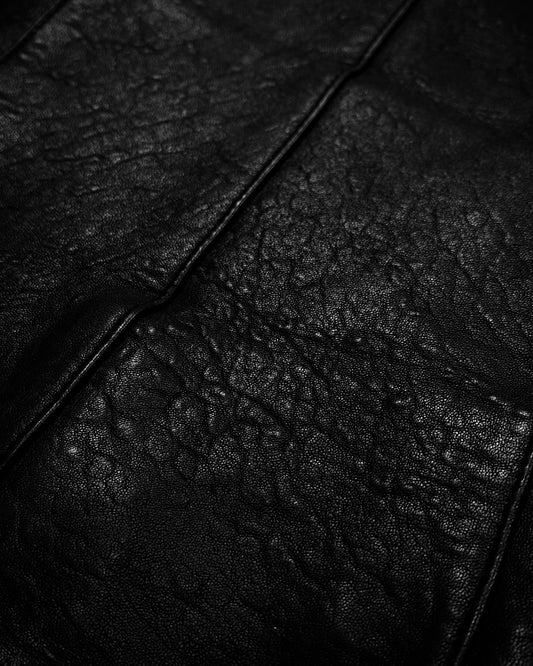 CAV-000 Hooded Textured Leather Jacket