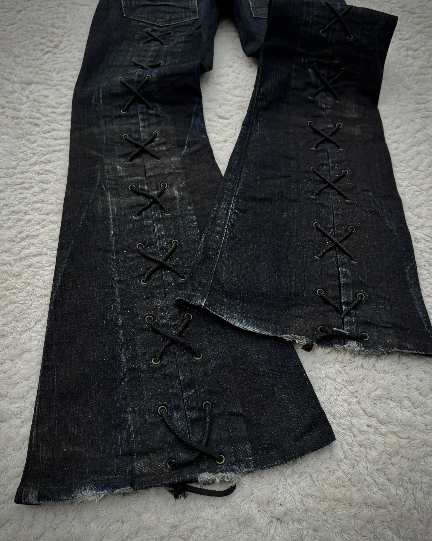 Tornado Mart Backlace Flared Denim