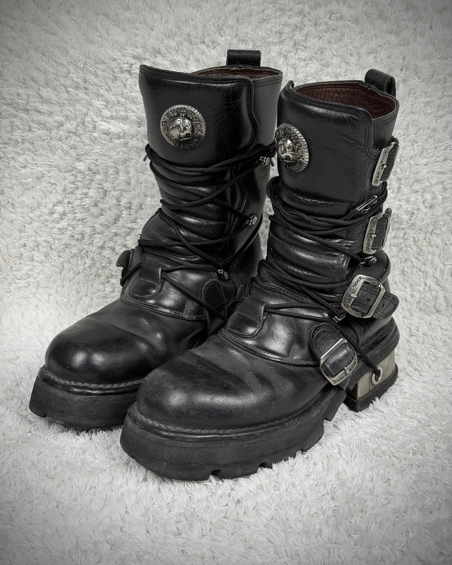 New Rock Steel Heel Platform Boots