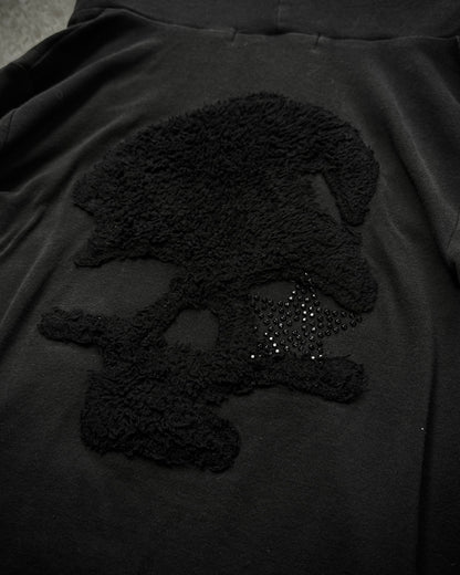 Heaven & Earth Pierced Distressing Skull Hoodie