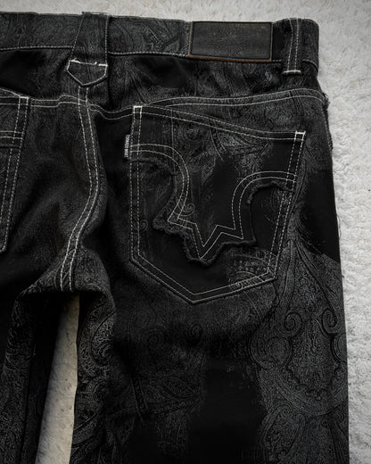Tornado Mart Contrasted Paisley Flared Pants