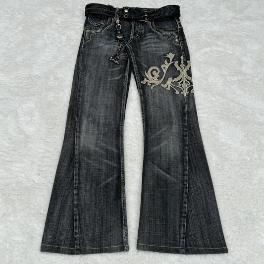 Tornado Mart „Tribal“ Embroidery Flared Jeans